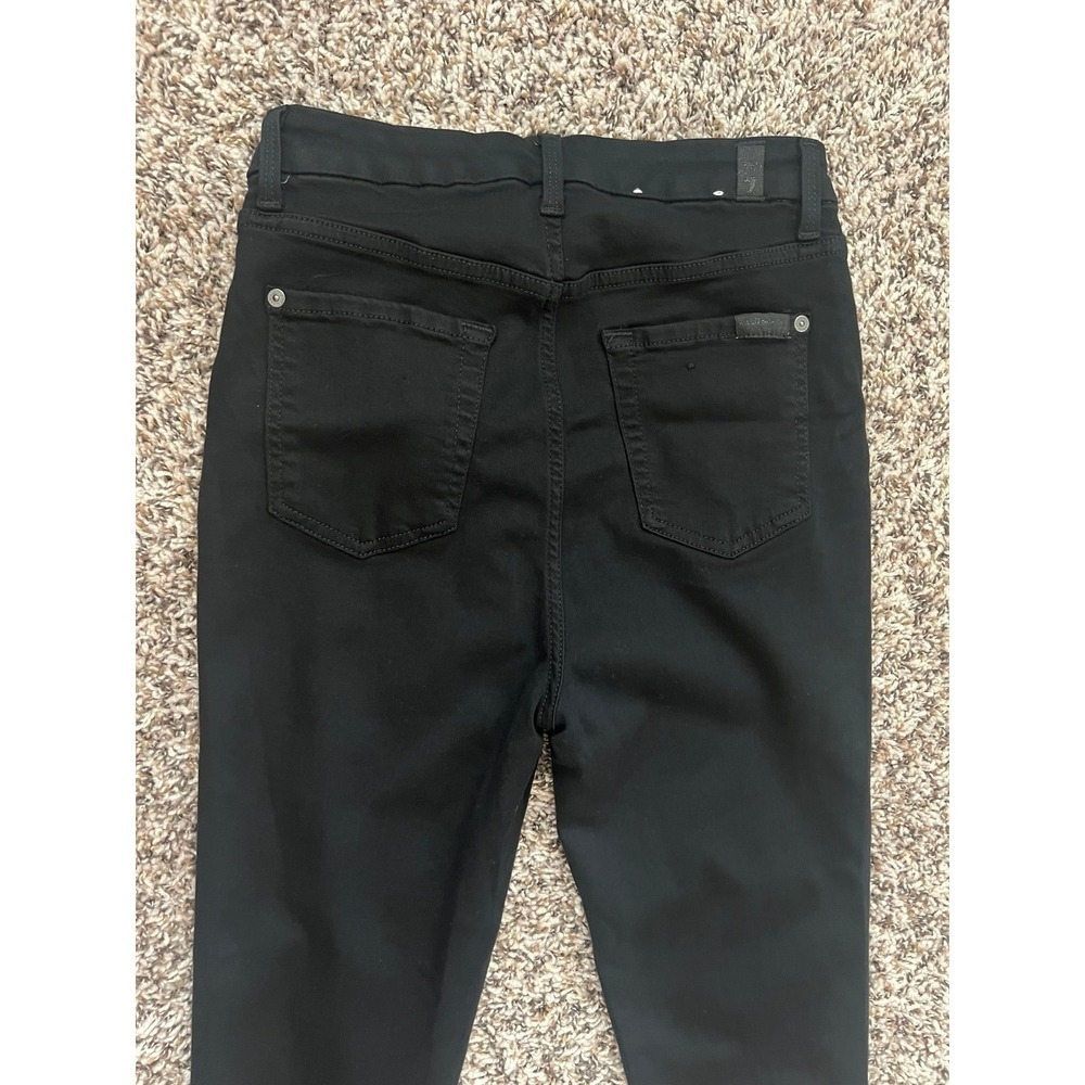 7 For All Mankind Aubrey Caviar Side Stripe Slim Illusion Jeans Black 26 (0621) - Picture 4 of 10